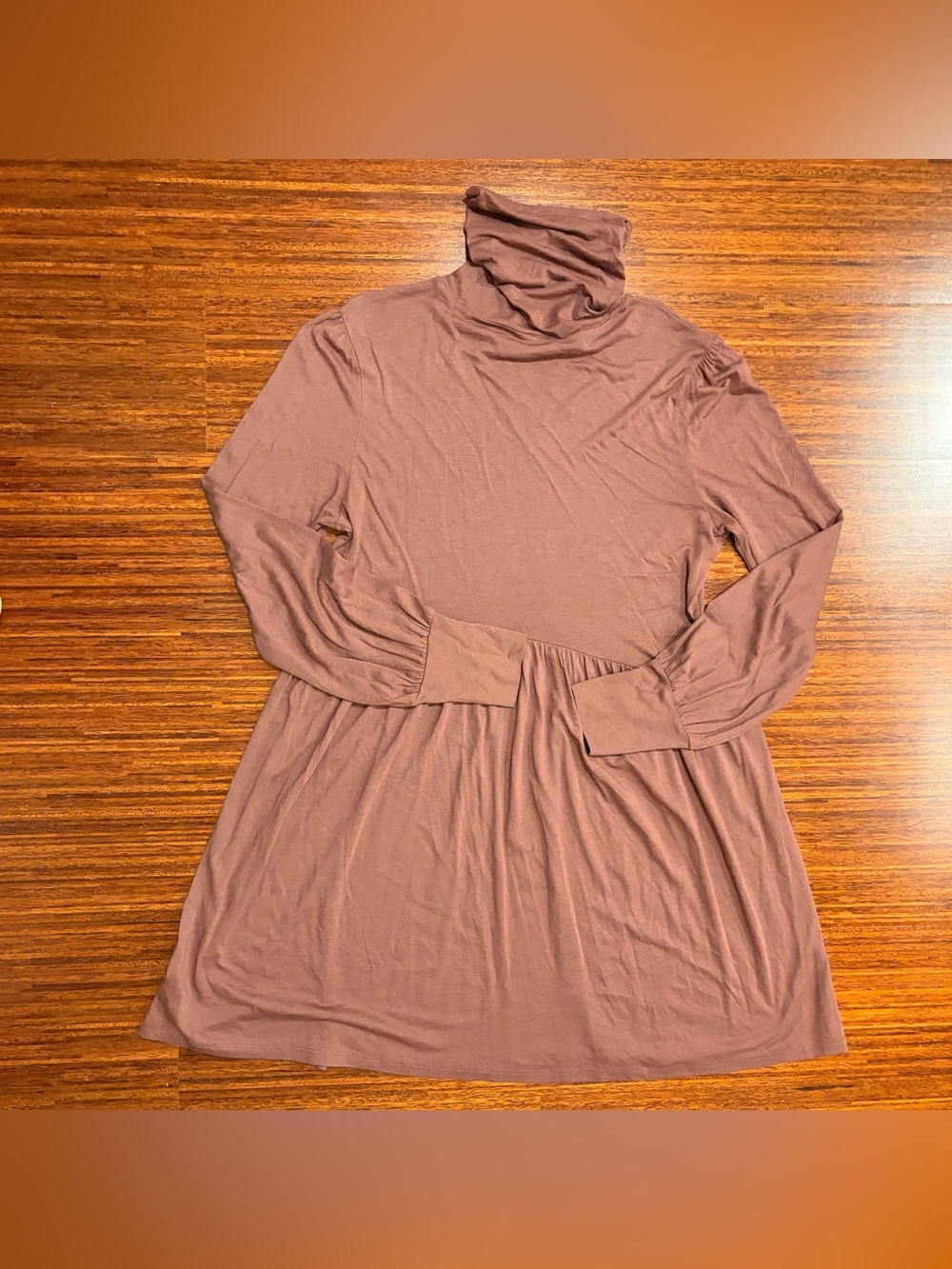 Peruvian Connection Womens Nicole Tunic Turtleneck Dress Rum Raisin size Medium